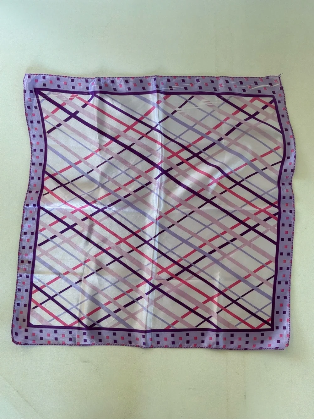 Purple Geometric Silk-Like Scarf - Women Accessories